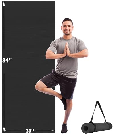 CAMBIVO Yoga Mat for Women and Men, Extra Long and Wide Exercise Mat(84 x 30 x 1/4 inch), Large Non Slip Workout Mat for Yoga, Pilates, Fitness, Barefoot Workouts, Home Gym Studio