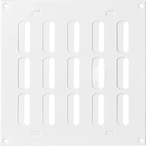 200x200mm Bianca Regolabile Griglia di Ventilazione in Metallo - Griglie D'Aerazione con Lamelle Richiudibili