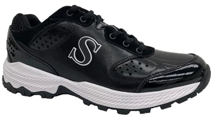 Smitty BBS-FS2 Official Field Shoes Umpire Referee Baseball Softball Football Lacrosse Soccer Black White (9.5)