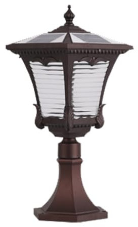 YGZPALH Luz Solar Al Aire Libre del Poste De La Lámpara del Pilar Luminaria De Pilar De Vidrio De Aluminio Luces De Columna para Decoraciones De Jardín con Base De Montaje En Muelle