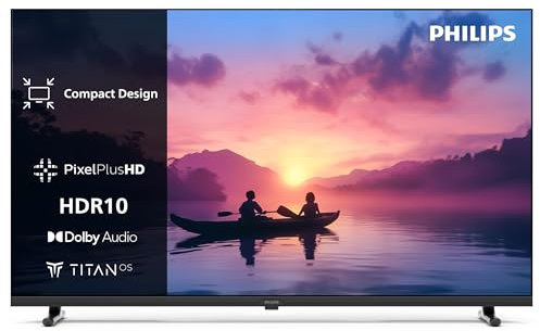 PHILIPS 24PHS6000 2K HD LED Smart TV - 24 Inch Display with Pixel Plus, Titan OS Platform and Dolby Digital Sound, Works with Alexa and Google Voice Assistant