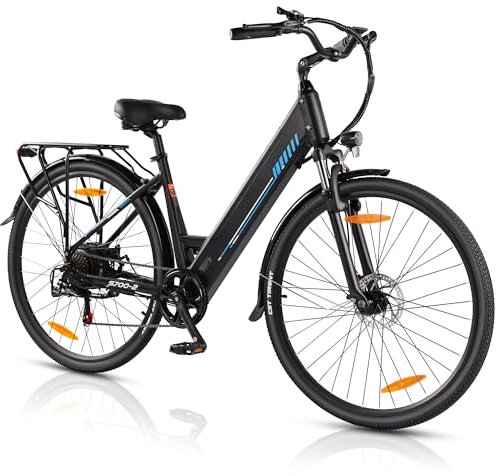 AOIHO 28 E Bike Herren, Elektrofahrrad City E Bike Damen mit 48V 499.2Wh Akku, Bis zu 100KM, 250W Motor, 7-Gang, LCD-Display, Elektrofahrräder mit Tempomat Modus, Pedelec 25 km/h