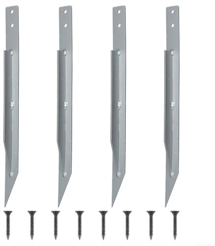 Juego de anclajes de suelo de metal para seguridad en el patio de recreo, incluye cuatro anclajes y ocho tornillos de montaje