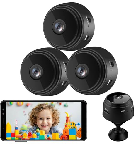senri 3 Pack Mini Security Camera, 1080P HD WiFi Home Indoor Outdoor Camera for Baby/Pet/Nanny, IP Camera Remote Viewing for Security with iOS,Android Phone APP(Video Only)