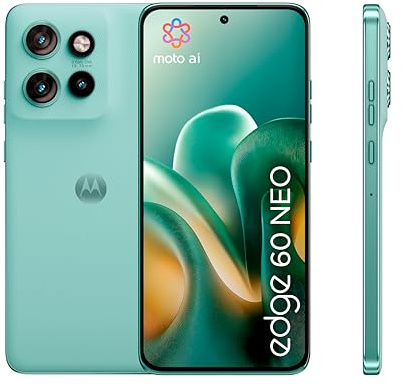 Motorola edge 60 neo con Moto AI (8/256GB, Tripla camera 50MP+13MP+10MP, selfie 32MP, Display 6.36 Super HD 120Hz, MediaTek Dimensity 7400, 5000mAh, TurboPower 68W, Android 15), PANTONE Frostbite