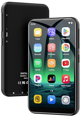 160GB ZAQE MP3 Player with Bluetooth and WiFi, MP3 Player with Spotify, Audible, Amazon Music, Pandora, Play Store, 4 HD Full Touch Screen Android MP4 Player for Kids