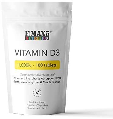 Vitamin D 1000iu | Easy Swallow Micro Tablets | One a Day Cholecalciferol VIT D | Vegetarian High Strength Immune System Support Vitamin D Supplement | UK Made (180)