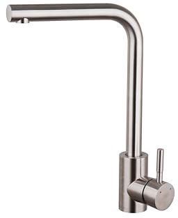 INGUZ | Grifo Cocina Acero Inoxidable | Línea London | Aireador Desmontable | Grifo Giratorio 360° para Fregadero Cocina | Grifo Monomando Cocina de Alta Presión | Accesorios Incluidos