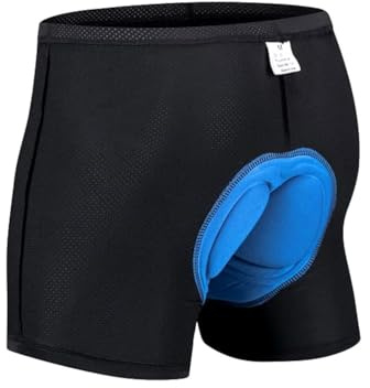 Youery Cuissard de cyclisme pour homme avec rembourrage d'assise, cuissard de cyclisme rembourré, cadeau pour cycliste, rapide et respirant, accessoire d'équitation de moto, bleu, L