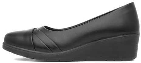 Softlites Dallas Womens Black Wedge Casual Shoe - Size 7 UK - Black