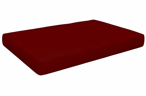 POKAR Palettenkissen Palettenauflagen mit abnehmbarem Bezug Palettenauflage Palettenmöbel Palettensofa, Sitzkissen 120x80, Dunkelrot