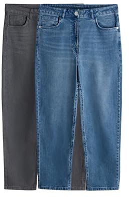 THE SET Femme Jean Mom, Lot de 2 Light Blue/Grey 42