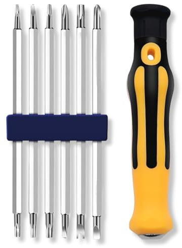 PARENCE - Jeu de 12 Tournevis avec Manche Ergonomique – Embouts TORX, Plat, Croix, Tri-Aile, Triangulaire, U – Acier Carbone Résistant