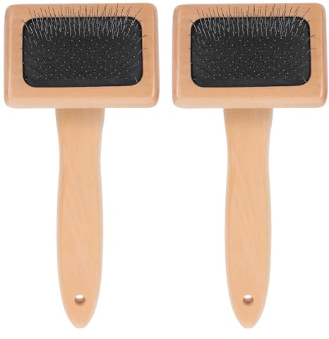 Housoutil 2pezzi Spazzola per Lana in Legno Strumento per Cardatura della Lana Setole per Infeltrimento ad Ago Strumenti per Progetti Artigianali in Feltro
