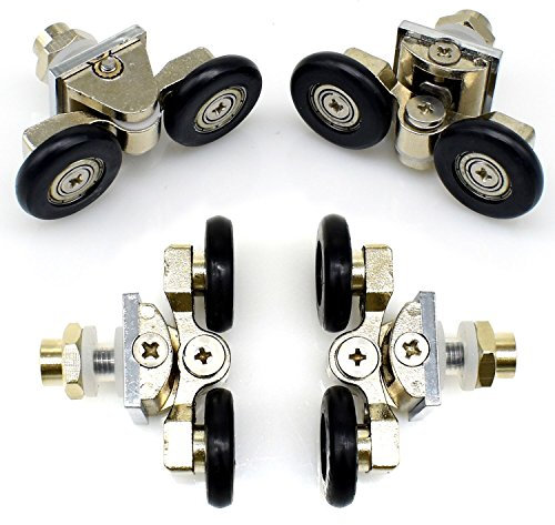 YuanQian Set mit 4 verstellbaren Rollen für Duschkabinentür, 25 mm