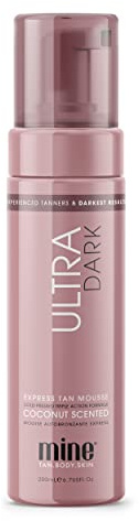 MINETAN BODY.SKIN Ultra Dark Fake Tan Mousse - Darkest Bronzed Glow For Experienced Tanners & Darkest Tanning Results, 200ml Self Tan for Body & Face, Sunless Tanning Foam