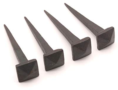 Forgiato a mano, tradizionale, antico, rustico, quadrato, stile vintage, vittoriano, in ferro battuto, nero, chiodo, artigianato in legno, porte, mobili, borchie decorative (20 mm)