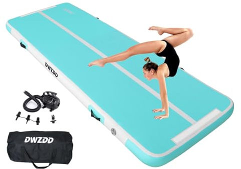 Dwzdd Gymnastik Air matte Track, 3 m/4 m/5 m/6 m Gymnastikmatte für Kinder, Turnmatte Aufblasbare Tumble Strecke für Zuhause/Fitnessstudio/Training/Cheerleading/Wasse