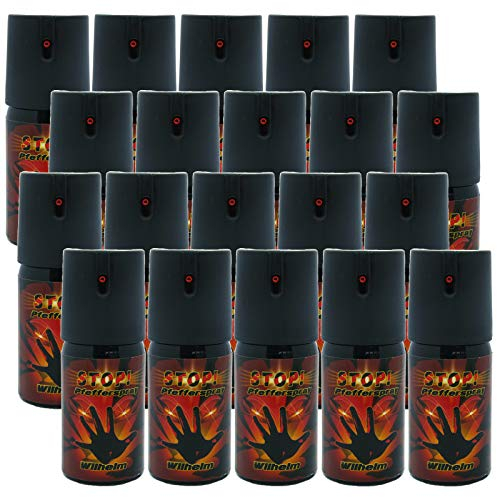 50 x Wilhelm Pfefferspray 40 ml Tierabwehr Selbstverteidigung CS Gas KO Spray hochdosiert (ca. 2 Mio. Scoville) effektives Verteidigungsspray