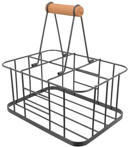 Flaschenhalter für 6 Flaschen, Metall Flaschenkorb Bierträger Getränketräger Flaschenhalter mit Griff Flaschen Tragekorb Milchflaschenkorb Behälter für Rotwein Bier Restaurant Bar Party