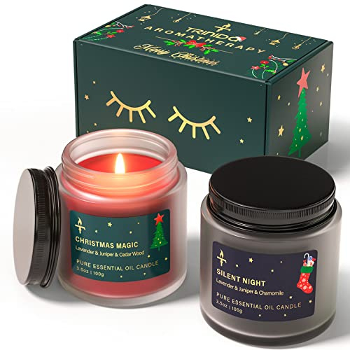 Sleep Christmas Candle Gift Set, Christmas Candles Scented, Christmas Eve Candle, TRINIDa Sleep Scented Candles Christmas Collection