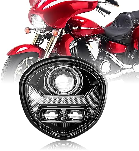 REALOVE Motorrad Scheinwerfer E Geprüft, 65W Motorrad Zusatzscheinwerfer für V Star 1300 XVS1300 XVS1300A XVS1300CT Tourer, LED Scheinwerfer