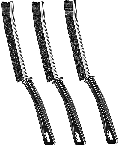 Yeria 3 PCS Cepillo de Limpieza de Grietas de Cerdas Duras, Cepillo Limpiador de Juntas para Juntas Profundas de Azulejos, Herramienta de Limpieza para Grietas (3 Negro)