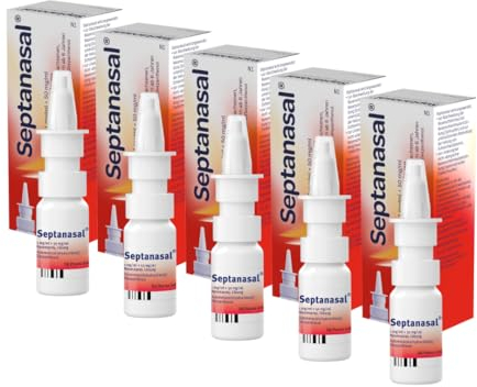 Septanasal Nasenspray: Abschwellendes Spray gegen Schnupfen & Schutz der Nasenschleimhaut für Erwachsene, 5x10 ml