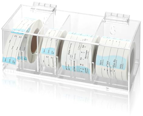 SMAODSGN Dissolvable Food Label Dispenser, Plastic, Manual, ZCUS-C0010, Label Dispenser, Waterproof, Reusable, 9 x 3.5 x 3.5 inches