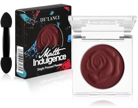 Palette de fards à paupières bordeaux avec applicateur – Élégante teinte rouge mat pour un look intemporel et sophistiqué, hautement pigmenté, longue durée, imperméable