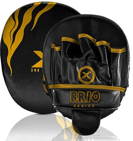 Xn8 Boxing Pads kids Curved Boxing Punch Mitts for Training - Fixable closure strap Focus Pads Perfect strike shield for MMA, Kickboxing, Krav Maga, Muay Thai., Karate Standard size Focus Mitts