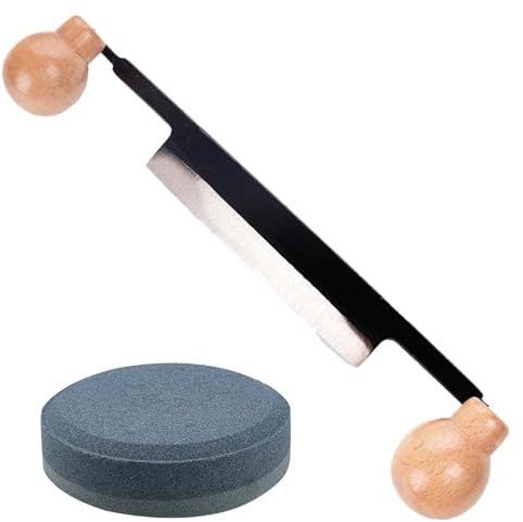 Utensile per rasatura, strumento per la rimozione della corteccia, raschietto per legno a doppia impugnatura, strumento per la lavorazione del legno, raschietto dritto per giardino, esterno e casa