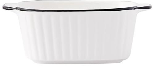 Set di piccole pirofile, in ceramica, 400 ml, per Airfryer, mini stampi per lasagne con manici, forno e microonde, set da 4 pezzi, 14,5 x 11,5 x 5,5 cm