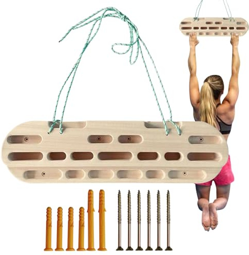 Diapasón de escalada de madera, dominadas en la puerta, agarre duradero, tabla de entrenamiento para montaje en interiores, acondicionamiento de fuerza para escaladores y desarrollo de la parte