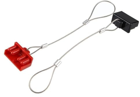 Lot de 2 housses de protection contre la poussière pour connecteurs de batterie 50 A pour caravane, camping-car, remorque, rouge et noir, poussière, humidité et débris, durable (350A-rouge)