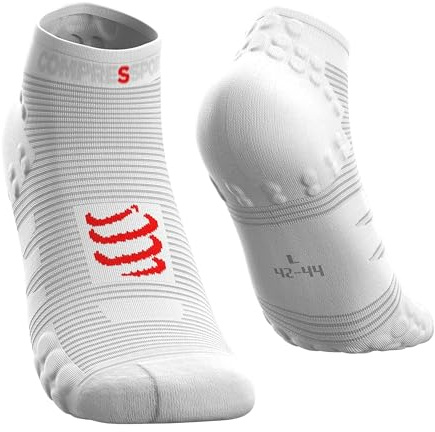 COMPRESSPORT Homme Pro Racing Socks V3.0 Low Chaussette Running, Blanc, 35-38 EU