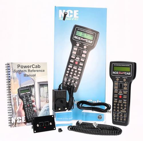 NCE Plastic Train Controller for Model Trains - Power Cab-UK DCC Starter Set, 2 Amp, 4 HO or 8 N Scale Trains, Entry Level, For Enthusiasts and Builders