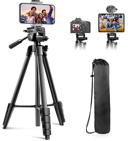 Sensyne 64 Camera Tripod Stand, Versatile Phone & iPad Tripod with Wireless Remote and 2-in-1 Phone Holder for Selfie/Video Recording/Photo/Live Stream/Vlog