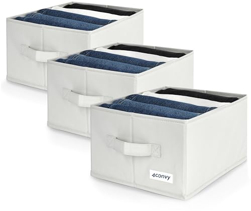 4CONVY Hosen Organizer für Kleiderschrank - [2024 VERBESSERTES MATERIAL] Feste Aufbewahrungsbox Kleidungsschrank mit Großen Fächern - Faltbares Ordnungssystem Kleiderschrank - Schrank Organizer