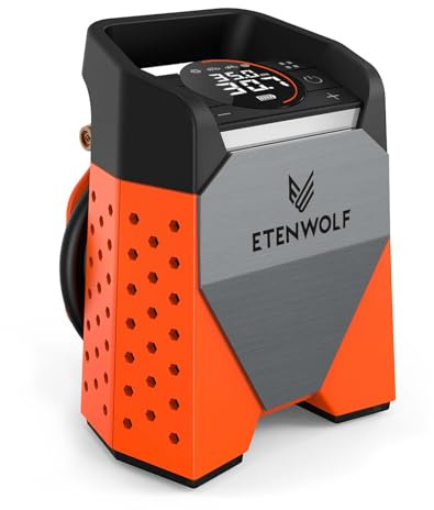 ETENWOLF ZEPHYR S3 Tire Inflator Portable Air Compressor, 1 Min Fast Inflation and 100% Duty Cycle, 160 PSI Air Pump for Cars, SUVs, Bikes, Balls (Vivid Orange)