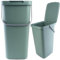 KADAX Poubelle 25 l avec Couvercle et poignée, Poubelle en Plastique, pour Le tri sélectif, rectangulaire, avec Couvercle à charnière (Vert)
