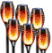 FLOWood 6 Stück Solarleuchten für Außen Garten, 12LED Solar Fackel Gartenfackeln mit Realistischer Flammeneffekt, IP65 Wasserdicht, Solar Fackel Gartenfackeln für Gärten, Weg, Hinterhöfe, Rasen
