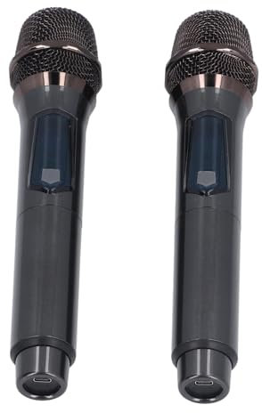 Kabelloses Mikrofon-Set, Dynamisches Dual-Handgriff-Mikrofon mit Empfänger-LED-Bildschirm, Kabelloses Mikrofon-Set für Karaoke-Meeting-Auftritte