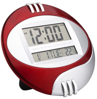 Cabilock Reloj De Alarma Digital De Pantalla Led Grande con y Higrómetro Reloj De Pared y Mesa Sin Batería Rojo