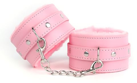 KuTi Kai Leather Wrist Brace, Adjustable Wrist Strap, Leather Bracelets, Leather Hand Cǔffs Wrist Support (Pink)