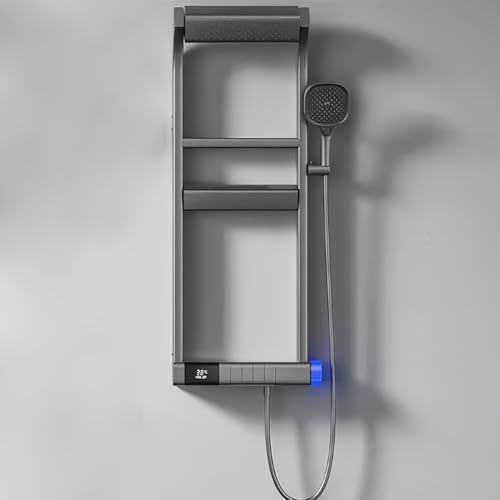 Thermostatic Shower Panel Tower with LED Digital Display - Rainfall Shower Head, Adjustable Massage Jets, Hand Shower, Tub Spout for Luxurious Bathroom Experience