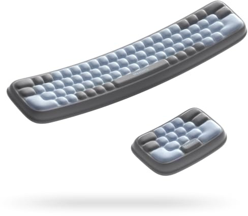 Meatanty Reposamuñecas ergonómico – Reposamuñecas de espuma viscoelástica para teclado y ratón, antideslizante, ideal para oficina y juegos