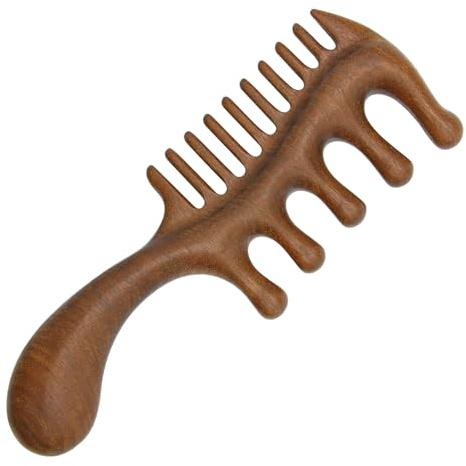 Hårbottenmassage i trä, hårväxtkam för huvudmassage, hårbottendeox och avkoppling, ergonomiskt handtagsmassage för män och kvinnor, present för stresslindring och daglig hårvård