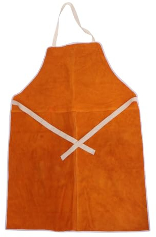 Sewroro Delantal de Soldador de Vacuno Resistente al Calor Delantal de Trabajo Aislante para Soldadura y Carpintería Protección Práctica para Taller y Hogar Color Beige