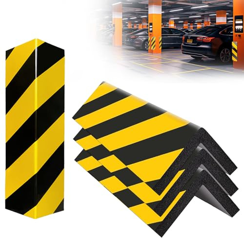 4 Stück Kantenschutz Garage, 40x10x1.5cm Garagen Wandschutz aus Schaumstoff, Garagenwand Türkantenschutz Selbstklebend Eckschutzprofil Türkantenschoner für Parkplätze Garagen Wandkante Ecke